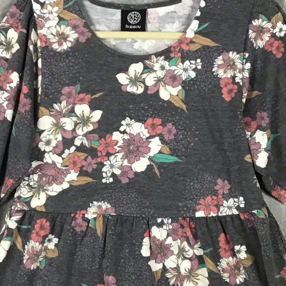 Bobeau Women’s Gray Pink Floral Babydoll Top 3/4 Sleeve Pullover Size XS NWOT - Picture 11 of 16